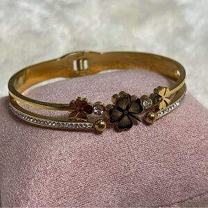 Gold Plated Stainless Steel Clover Bangles